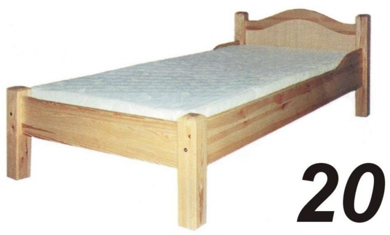 Łóżko sosnowe Łd 20 z wysokim szczytem łuk 120x200