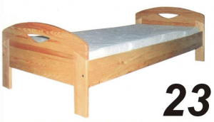 Łóżko sosnowe Łd 23 z wysokimi szczytami łuk 90x200