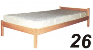 Łóżko sosnowe Łd 26 z niskim zagłówkiem 200x200