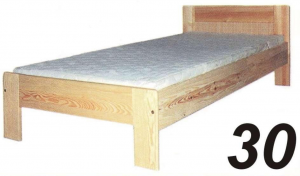 Łóżko sosnowe Łd 30 z kwadratowym szczytem 180x200
