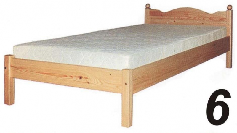 Łóżko sosnowe Łd 6 z wyciętym szczytem 90x200